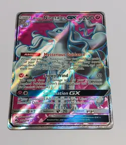 Alolan Ninetales GX 205/214 Holo Full Art NM Pokemon Card Lost Thunder - Image 1
