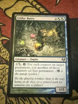 Mtg Magic Eventide Gilder Bairn Misprint Light Print Text Misprint Error Card - Image 1