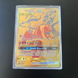 Pokemon TCG Reshiram & Charizard GX SM247 Holo Card Near Mint Condition - Image 1