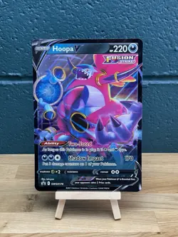 Pokemon Card Hoopa V SWSH176 JUMBO Black Star Promo Fusion Strike Half Art NM - Image 1