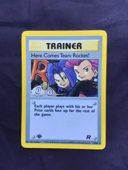 Pokemon Cards: Team Rocket 1st Edition Rare Holo: Here Comes Team Rocket! 15/82 - Image 1