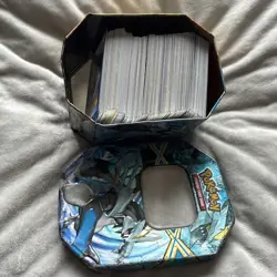 Full Tin Of Pokemon Cards 300+ No Energy/Code Cards Mixed Age TCG Xmas Gift (1) - Image 1
