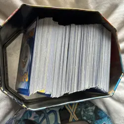 Full Tin Of Pokemon Cards 300+ No Energy/Code Cards Mixed Age TCG Xmas Gift (1) - Image 2