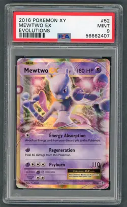 Pokemon Cards - PSA Mewtwo EX 52/108 - Evolutions XY - MINT - PSA9 - Image 1