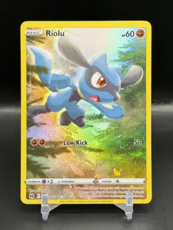 Pokemon TCG Riolu Crown Zenith Galarian Gallery Full Art Holo Card GG26/GG70 - Image 1