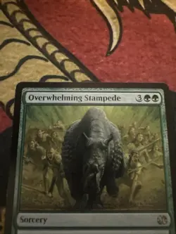 Mtg Magic Modern Masters 2 Overwhelming Stampede Misprint Light Print Text Error - Image 2