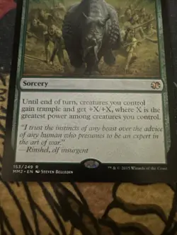 Mtg Magic Modern Masters 2 Overwhelming Stampede Misprint Light Print Text Error - Image 3