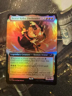 Avatar Roku, Firebender EXTENDED ART FOIL - 119 - MTG Avatar: The Last Airbender - Image 1