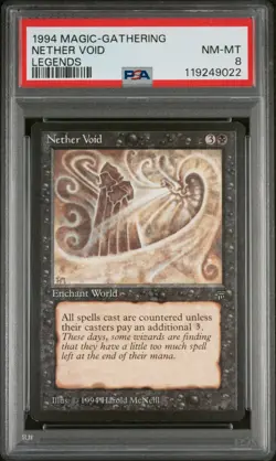 1994 Magic The Gathering Legends Nether Void Rare Reserved List PSA 8 NM-MT - Image 1