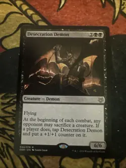 Mtg Magic Duel Deck Desecration Demon Smudge Dark Mana Symbol Misprint Error - Image 1