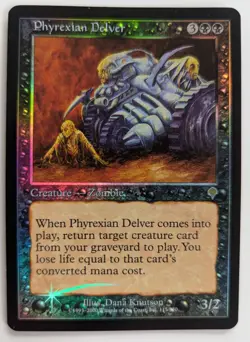 Magic the Gathering PHYREXIAN DELVER #115/350 Invasion Foil Black Rare 2000 NM - Image 1