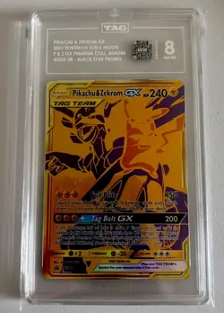 2021 Pokemon S&M - Pikachu & Zekrom GX / Gold UR - Black Star Promo / TAG 8 - Image 1