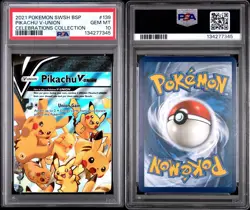 2021 Pokemon SWSH Promo Celebrations Collection PIikachu V-UNION #139 PSA 10 - Image 3
