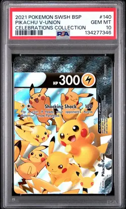 2021 Pokemon SWSH Promo Celebration Collection Pikachu V-UNION #140 PSA 10 - Image 1