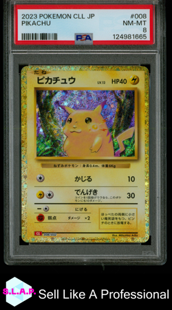 PIKACHU POKEMON JAP CLL-TCG CLASSIC CHARIZARD & HO-OH EX DECK 2023 008 PSA 8 - Image 1