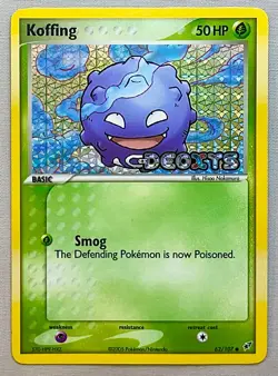 Pokemon Koffing #62/107 Reverse Holo Common - 2005 EX Deoxys - NM to MT Cond. - Image 1