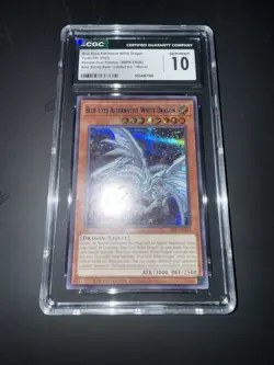 YuGiOh Blue Eyes Alternative White Dragon SWEEPSTAKES SBPR-EN003 Mint CGC10 - Image 2