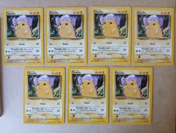 Pokemon TCG Pikachu 58/102 Base Set 7x Card Lot NM- to LP - Image 1