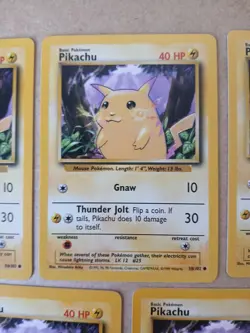 Pokemon TCG Pikachu 58/102 Base Set 7x Card Lot NM- to LP - Image 3