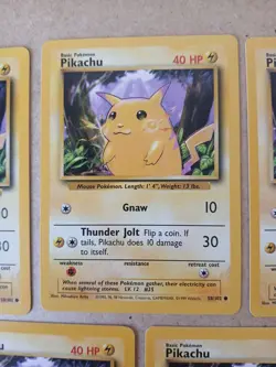 Pokemon TCG Pikachu 58/102 Base Set 7x Card Lot NM- to LP - Image 4