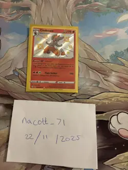 Cinderace SV017/SV122 Shining Fates Holo Rare Baby Shiny Pokemon Card Near Mint - Image 1