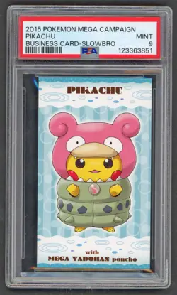 Pokemon Cards - PSA 9 Pikachu - Mega Yadoran Poncho Slowbro - BC Business Card - Image 1