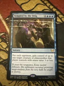 Mtg Magic Strixhaven Tempted By The Oriq Missing Ink Error Misprint Card - Image 1