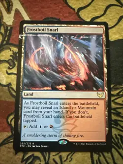 Mtg Magic Strixhaven Frostboil Snarl Missing Ink Misprint Error Card - Image 1