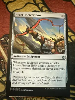 Mtg Magic Khans Of Tarkir Heart-Piercer Bow Miscut Misprint Error Card - Image 1