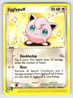 Jigglypuff 41/95 2004 EX Team Magma Vs. Team Aqua Pokemon Card Sugimori Art - Lp - Image 1