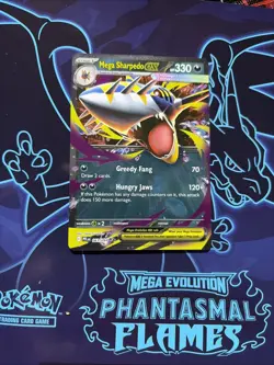 Pokemon TCG Mega Sharpedo EX 061/094 English Phantasmal Flames Card NM - Image 1