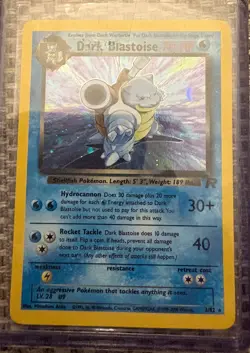 Pokemon Dark Blastoise TCG Team Rocket Holo Card 3/82 Unlimited Rare with Swirl - Image 1