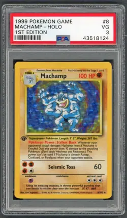 Pokemon Cards - PSA 3 1st Edition Machamp 8/102 - Base Set - VG - PSA3 - Image 1