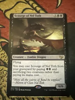 Mtg Magic Commander 2015 Misprint Miscut Scourge Of Nel Thoth Error Card - Image 1