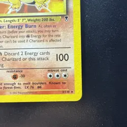 FREE SHIPPING Charizard 3/110 Legendary Collection 2002 Non-Holo Card - Image 4