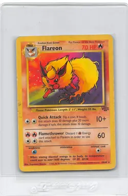 Flareon 19/64 - Jungle - Rare Non-Holo - VINTAGE WOTC Pokemon CARD - MP/HP - Image 1