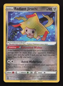 Pokemon Card Radiant Jirachi 120/195 Silver Tempest Near Mint - Image 1