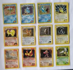 Pokemon Vintage Gym Heroes 12 Card Lot, ALL HOLOS, English, LP/MP, Rare Find!! - Image 1