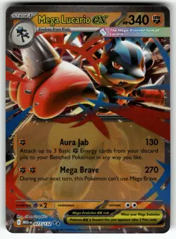 Mega Lucario ex 077/132 ME01: Mega Evolution NM Pokemon Card TCG - Image 1
