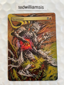 MtG Terminate Magic Player Rewards Promo Altered Extended Art Borderless Painted - Image 1