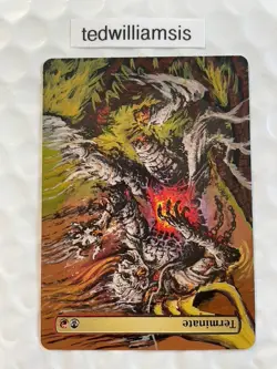 MtG Terminate Magic Player Rewards Promo Altered Extended Art Borderless Painted - Image 2
