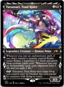 Tatsunari, Toad Rider (Showcase) - Kamigawa: Neon Dynasty - 345 NM - Image 1