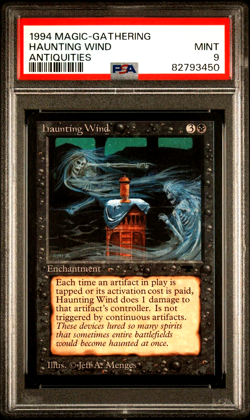 1994 MTG Magic the Gathering Antiquities Haunting Wind Vintage PSA 9 Mint - Image 1