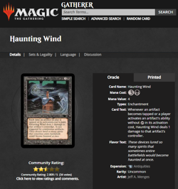 1994 MTG Magic the Gathering Antiquities Haunting Wind Vintage PSA 9 Mint - Image 4