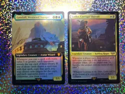 MTG Foil: 0213 Lotho, Corrupt Shirriff; Mythic 0089 Gandalf, Westward Voyager - Image 1