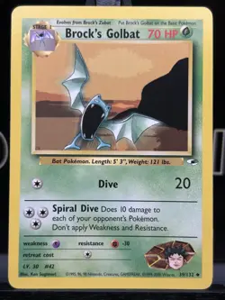 Pokemon TCG BROCK'S GOLBAT 39/132 Gym Heroes Uncommon 1999 WOTC Regular LP - Image 3