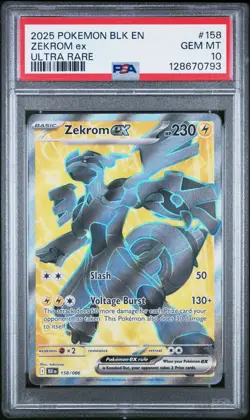2025 Pokemon SV: BLK EN-Black Bolt #158/086 Zekrom ex PSA 10 - Image 1