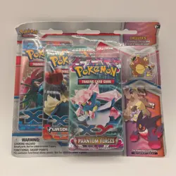 Sealed Pokemon XY Phantom Forces 3 Pack Blister + Special Pin JP0255 - Image 1