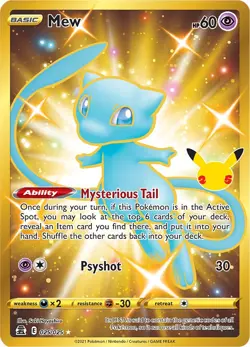 Mew (Secret) 025/025 Celebrations Holo for sale online - Image 4