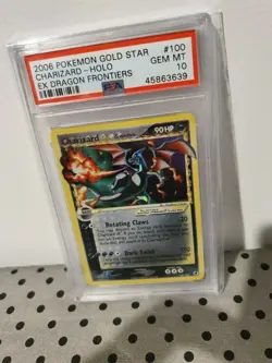 Pokemon Gold Star Charizard Dragon Frontiers Fanart Acrylic Slab Display Piece - Image 1